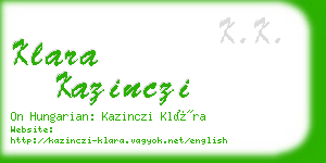 klara kazinczi business card